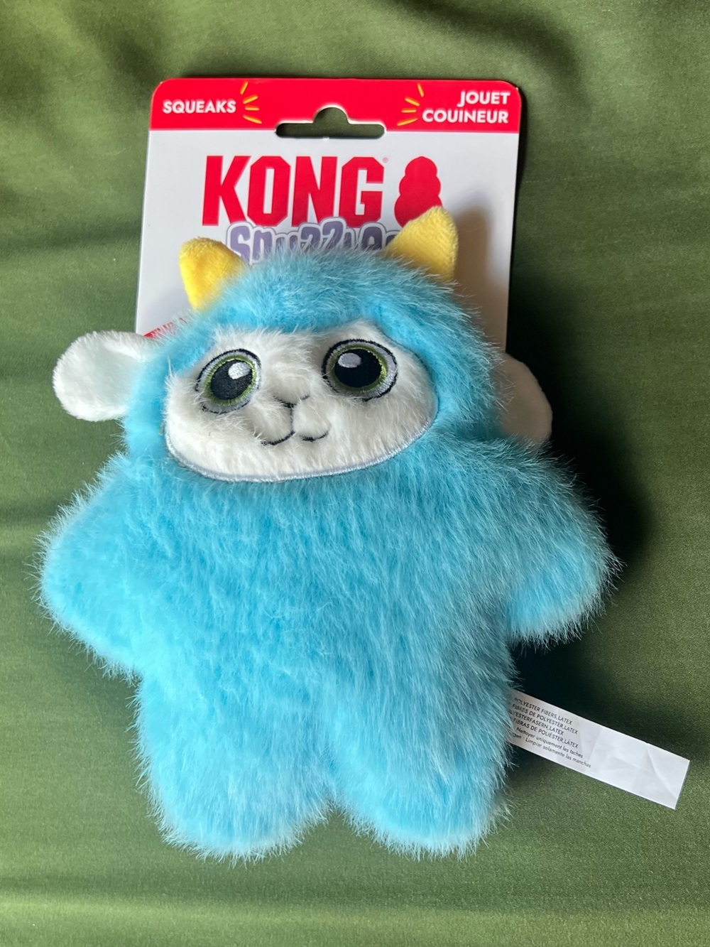 Kong Blue Plush Squeaky Monster Toy